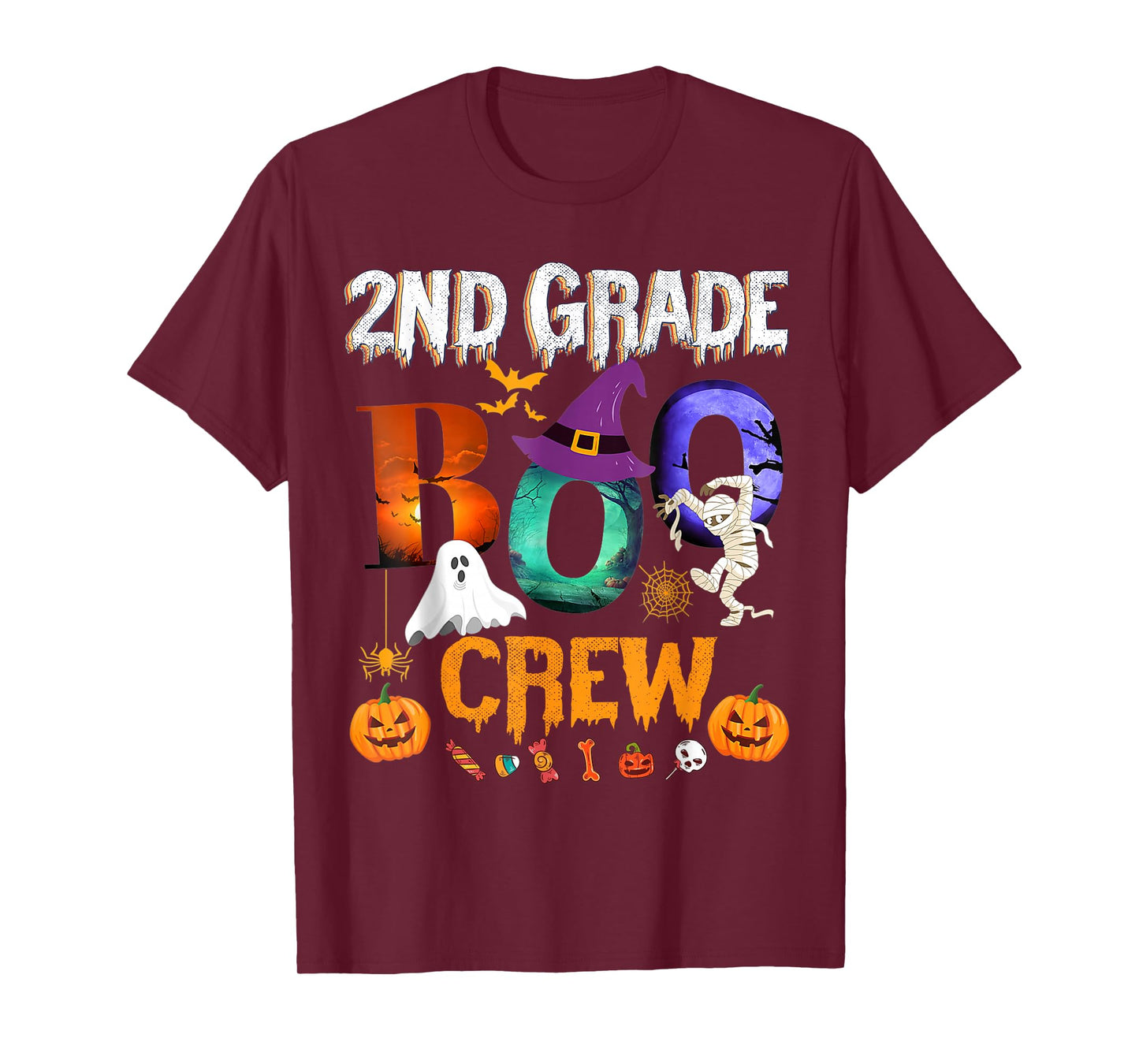 2nd Grade Boo Crew Teacher Student Funny Halloween Costume T-Shirt