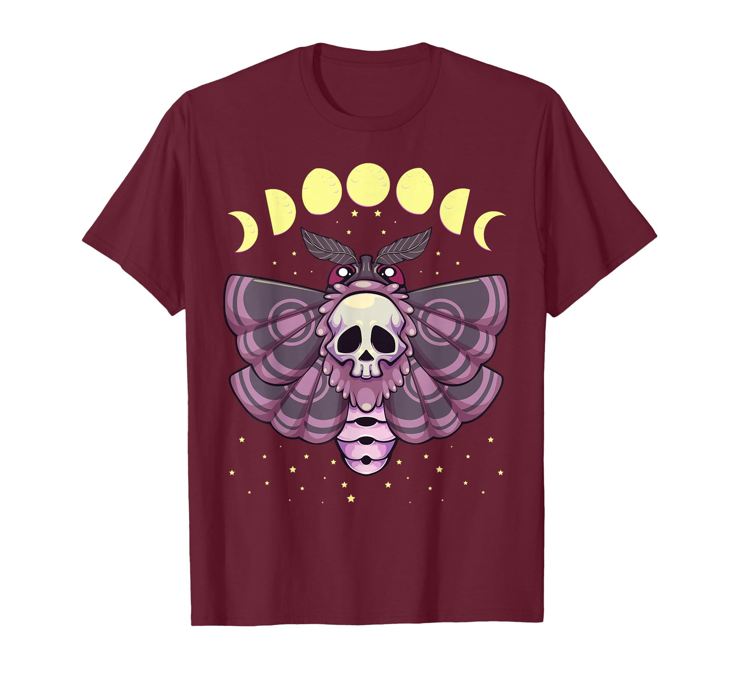 Pastel Goth Kawaii Anime Creepy Moth with Moon Phase T-Shirt