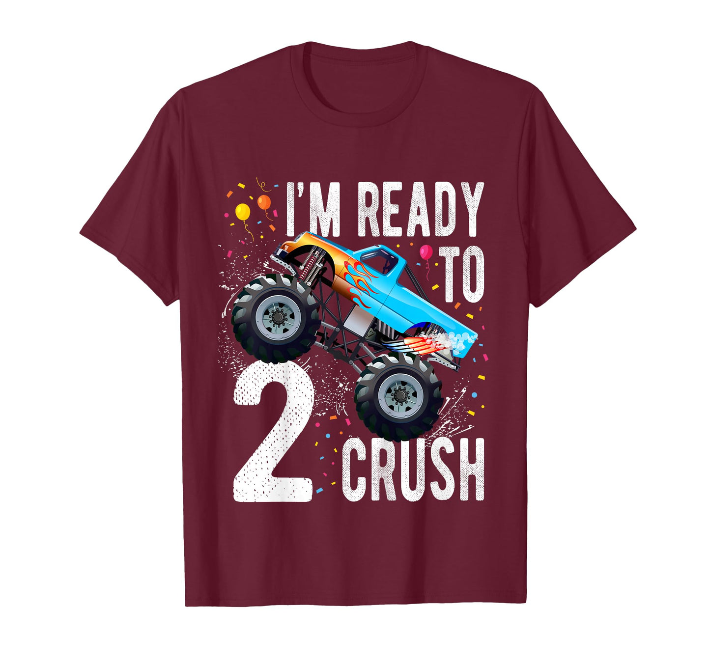 Kids 2nd Birthday Boy Monster Truck 2 Year Old Matching Family T-Shirt