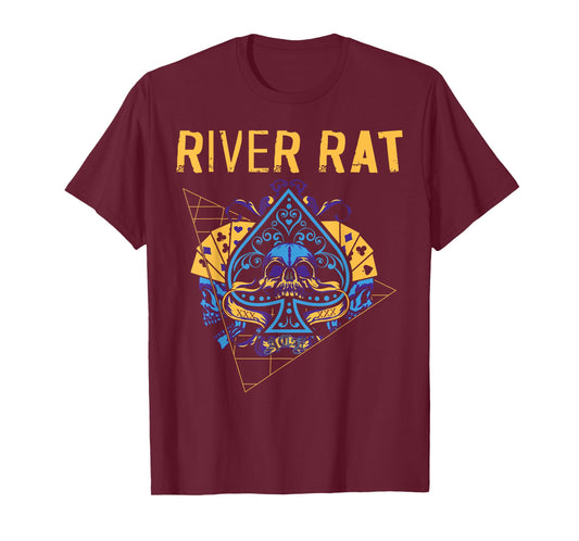 Poker Cards Vintage Spade River Rat T-Shirt