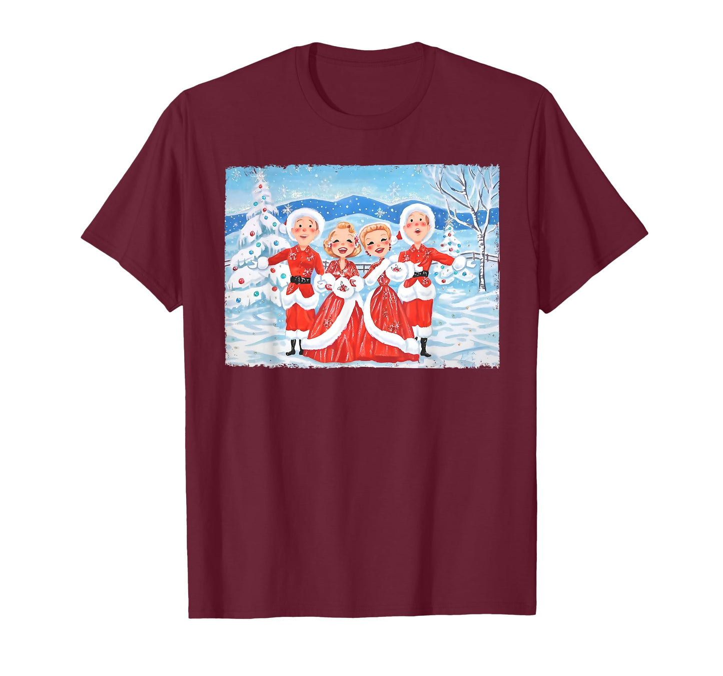 Sisters White Xmas Merry Christmas Xmas Snow Family Holiday T-Shirt