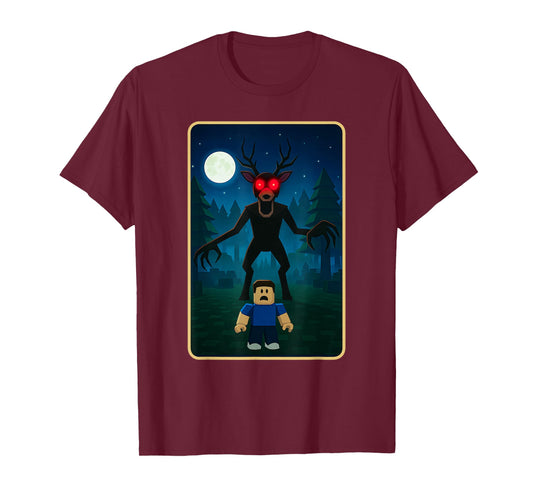 Scary Deer 99 Nights Halloween Gamer in The Forest Kids Meme T-Shirt
