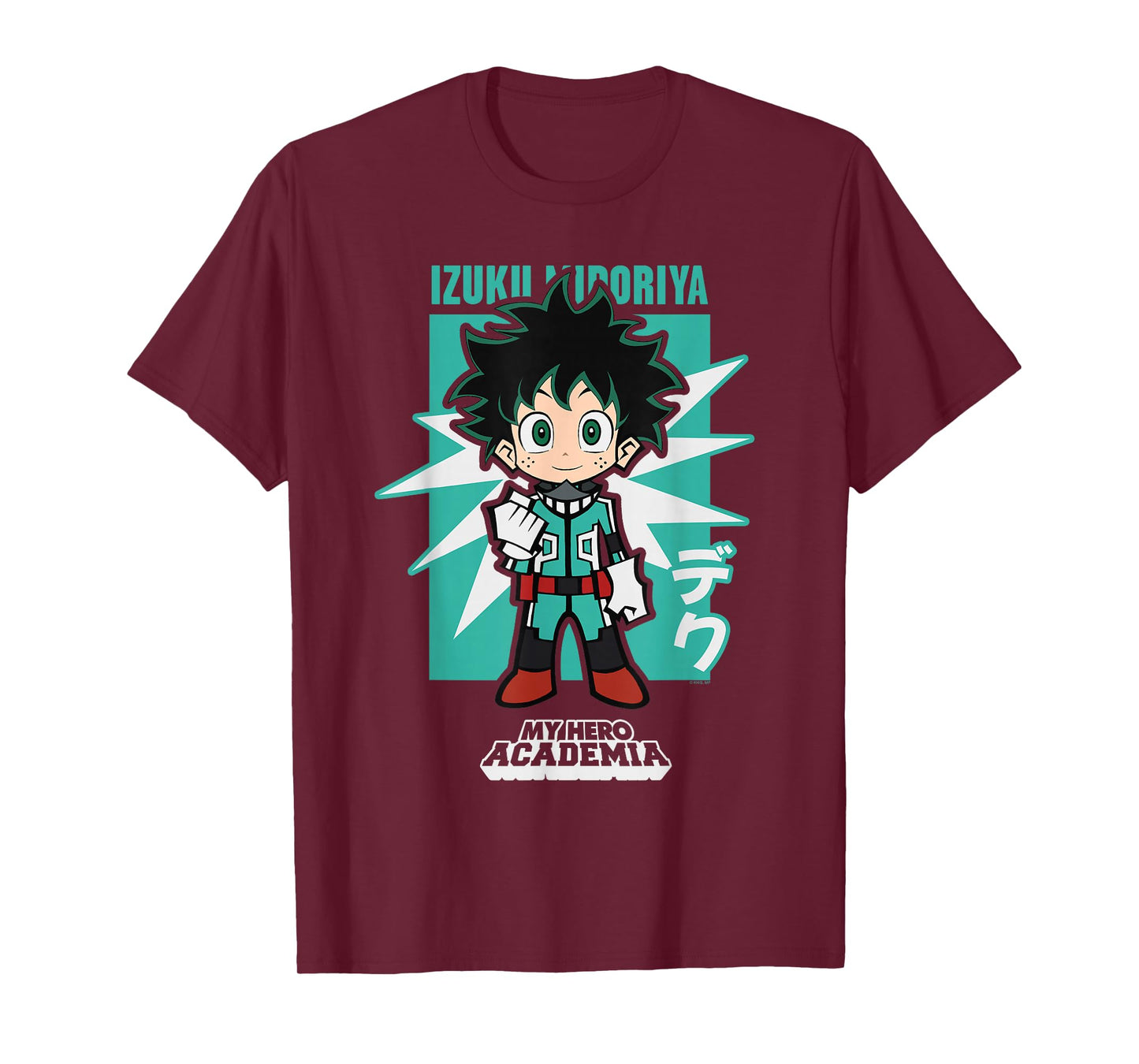My Hero Academia Chibi Deku Kanji and Starburst Anime T-Shirt