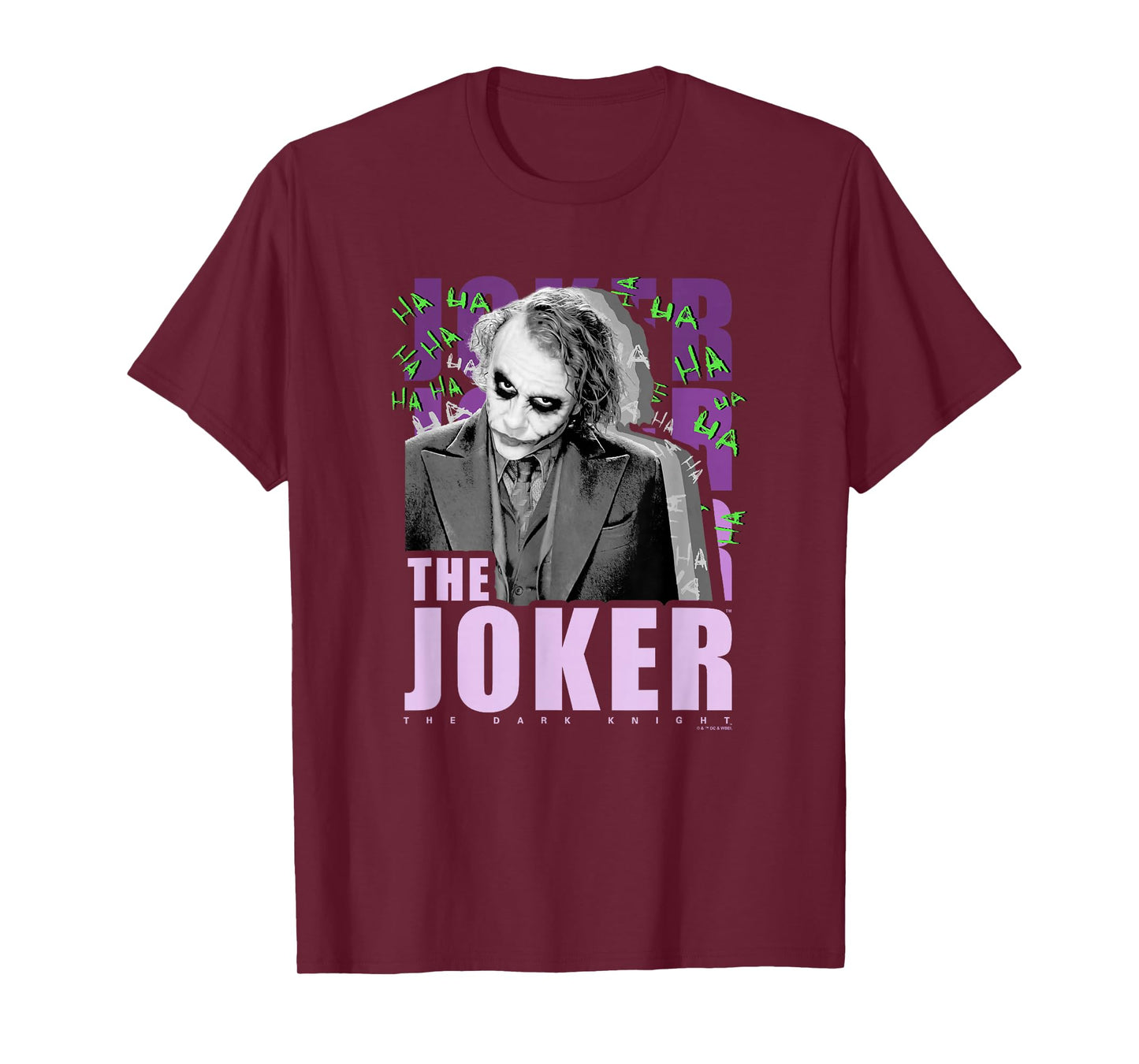 The Dark Knight The Joker Purple Ha Ha Distressed Poster T-Shirt