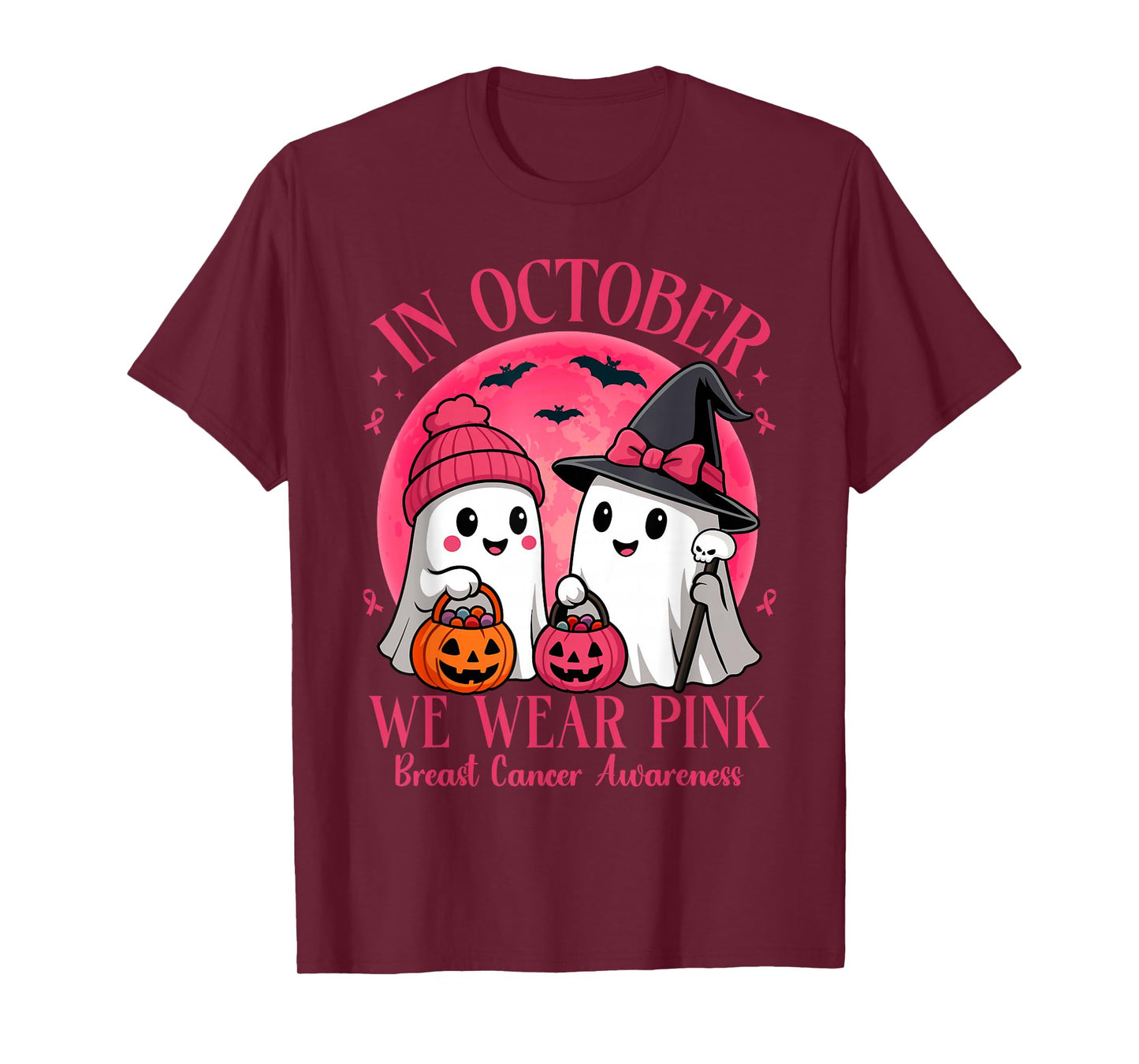 Breast Cancer Halloween for Women in October We Wear Pink T-Shirt