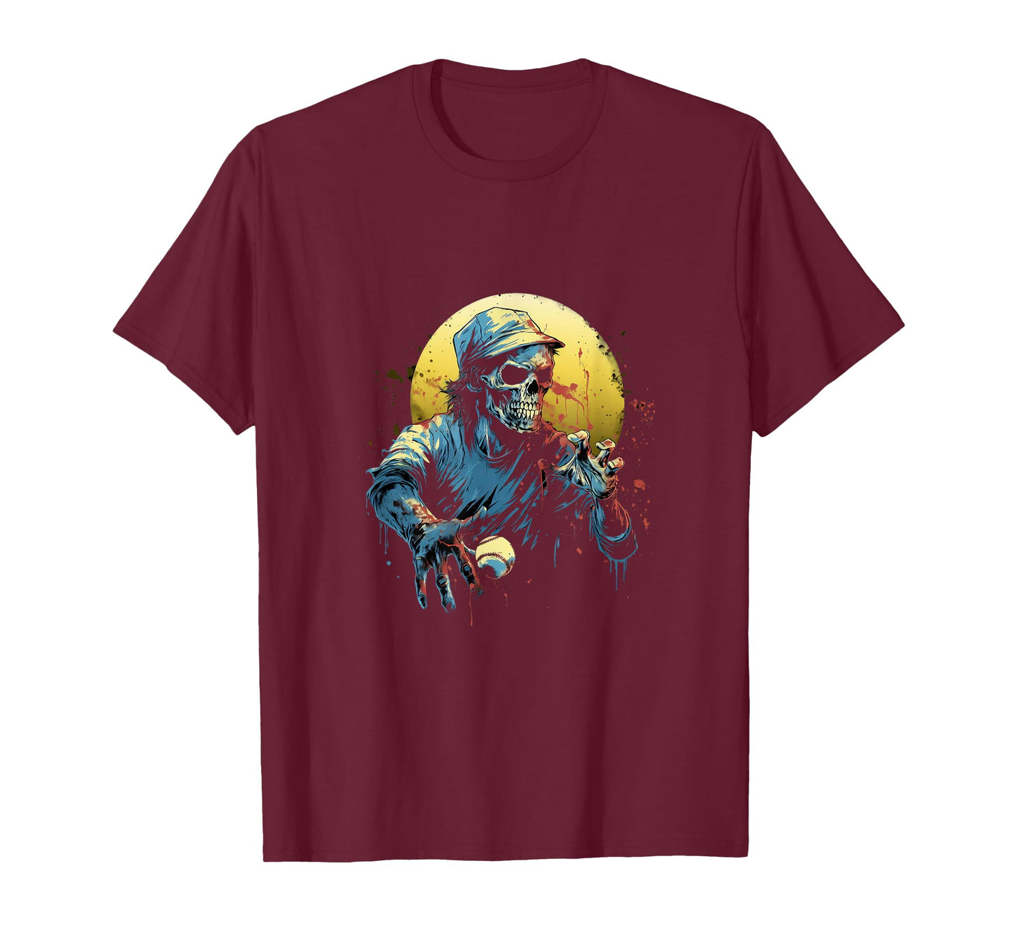Zombie Playing Baseball Halloween Baseball Player T-Shirt