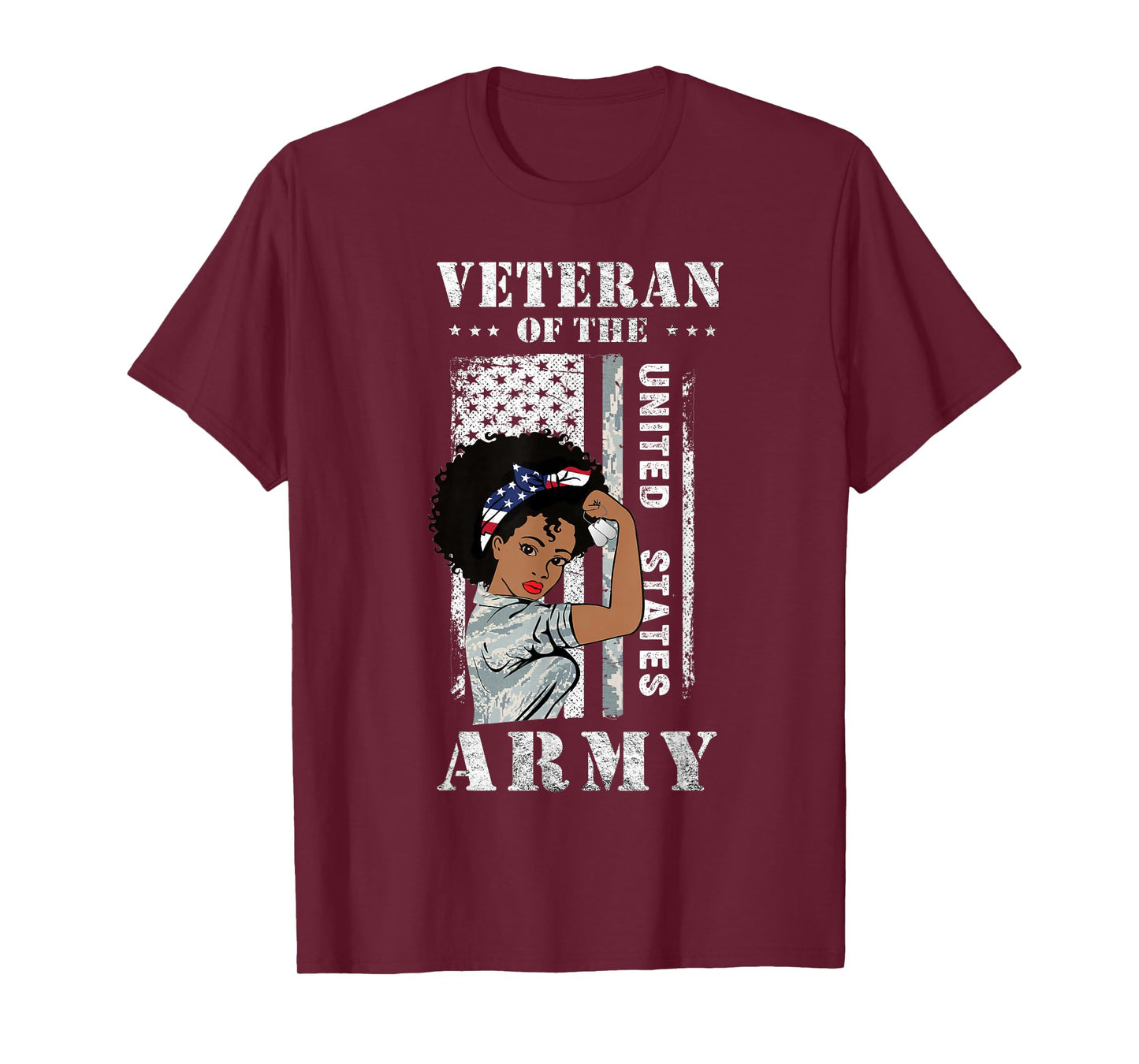 Veteran of The US Army, Proud Black Women Army Veteran T-Shirt