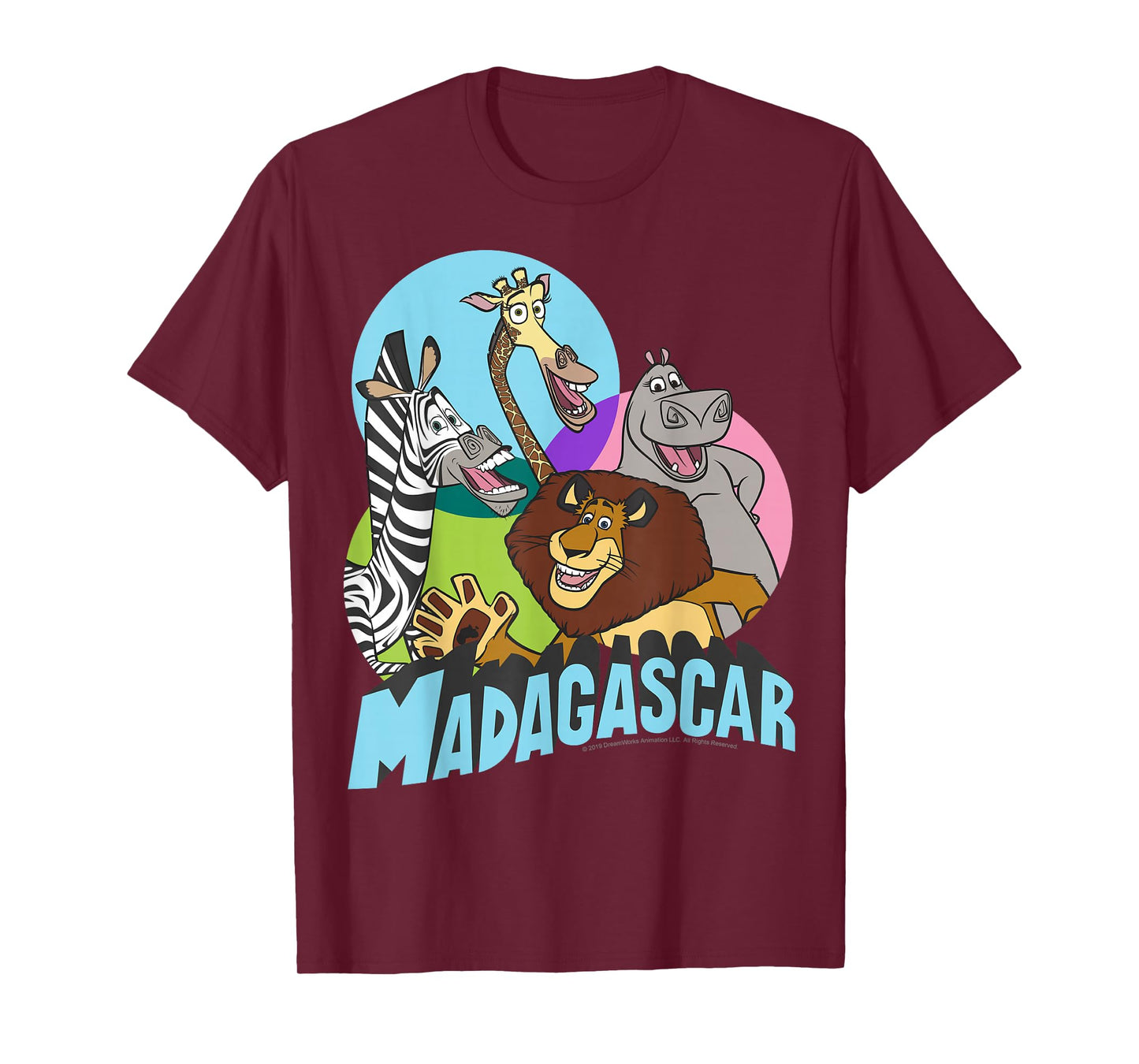 Madagascar Cartoon Group Shot Pop Color Poster T-Shirt