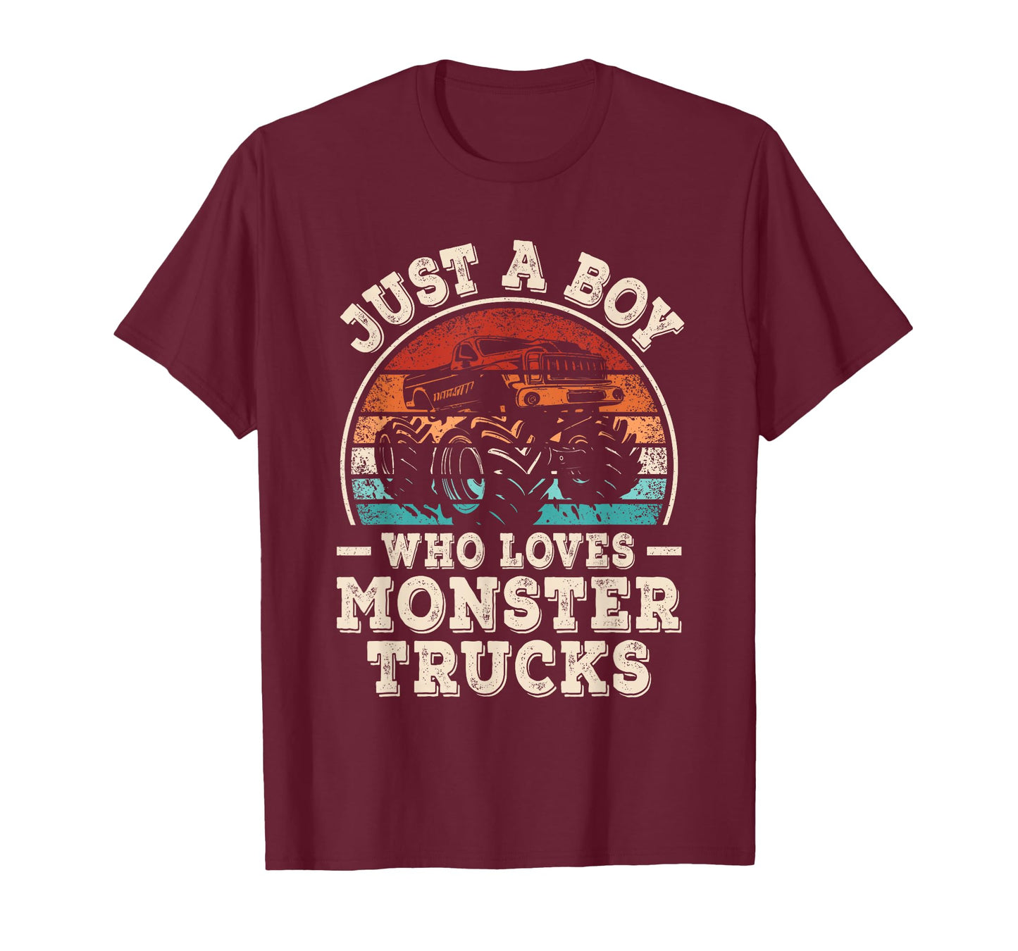 Just A Boy Who Loves Monster Trucks Funny Monster Truck Kids T-Shirt