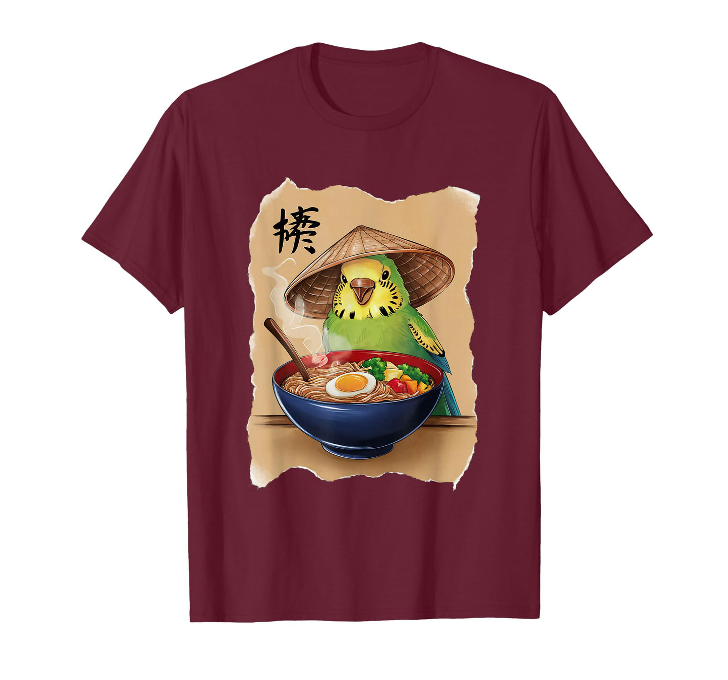 Budgie Men Woman Kawaii Eating Ramen Japanese Budgie T-Shirt