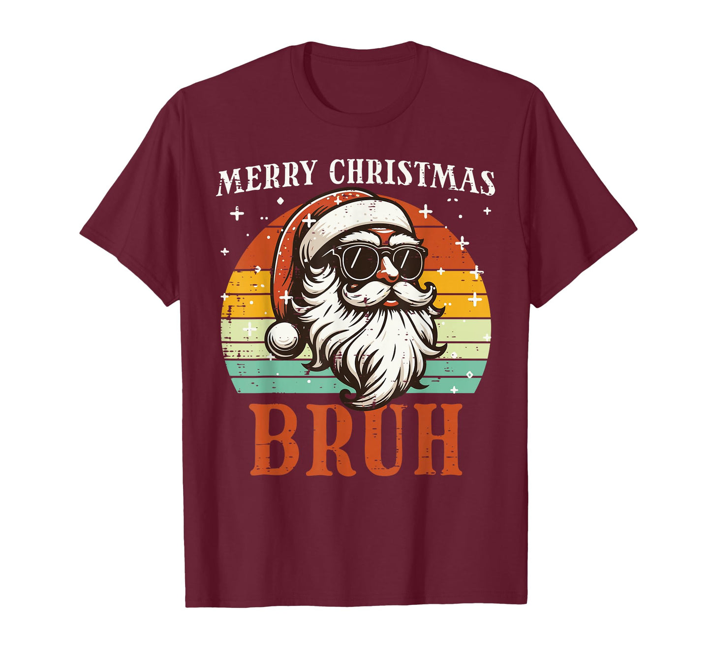 Merry Christmas Bruh Santa Retro Xmas Meme Men Women Kids T-Shirt