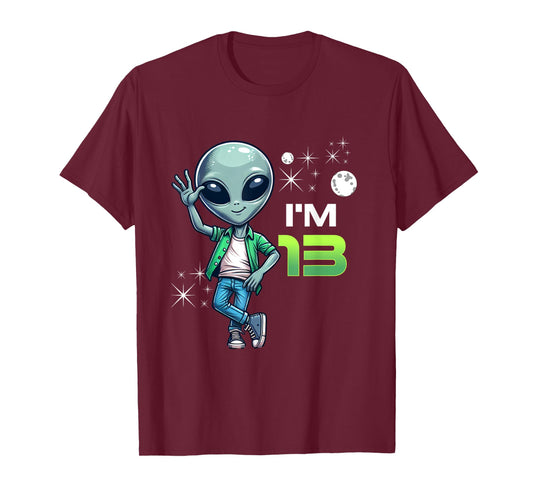 I'm 13 Years Old Alien 13th Birthday Boys Teens T-Shirt