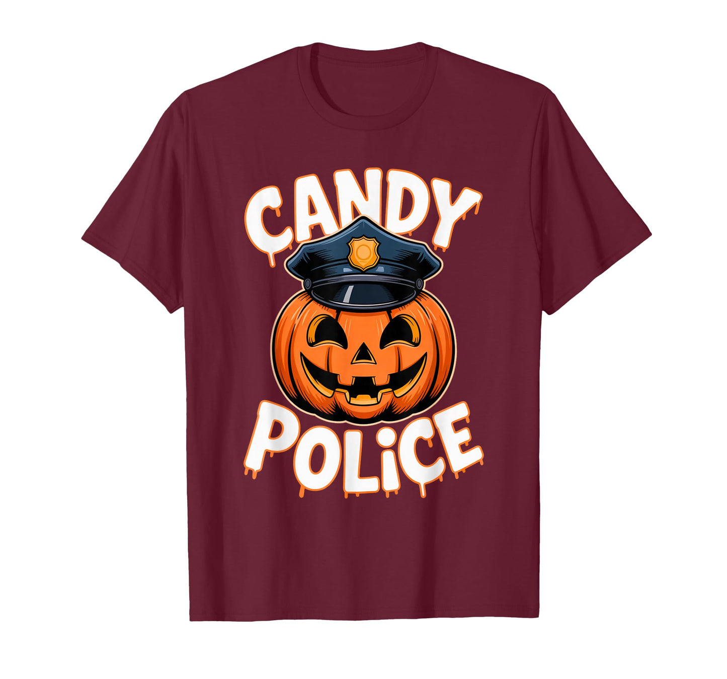 Candy Police Funny Halloween Pumpkin Jack o Lantern T-Shirt