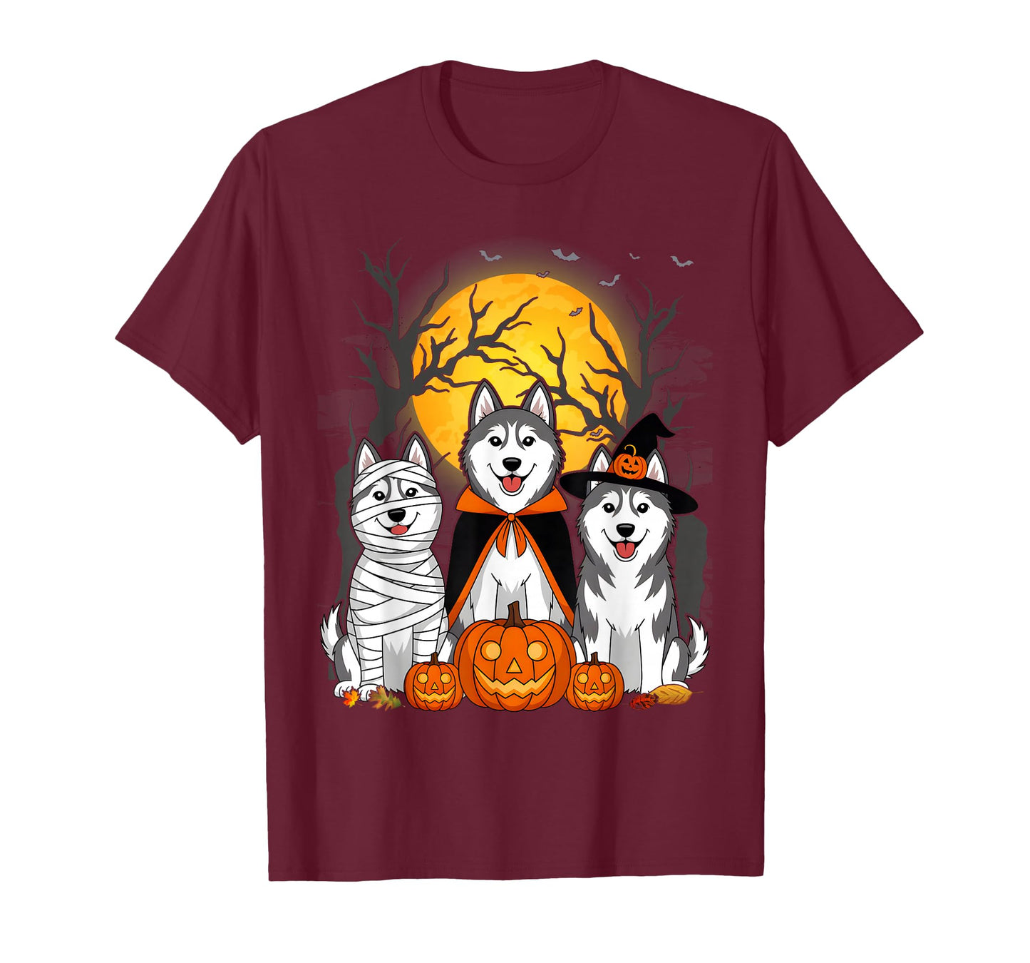 Funny Husky Ghost Dogs Halloween Husky Dog Mom Husky Lover T-Shirt