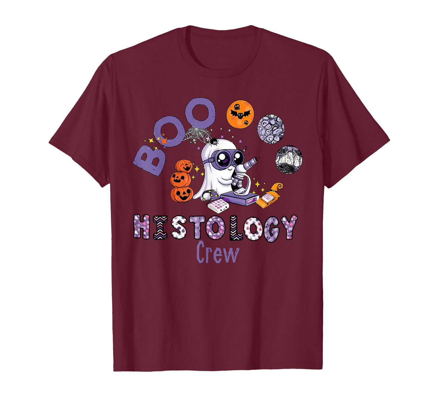 Boo Ghost Histology Crew Halloween Spooky Pathologist T-Shirt