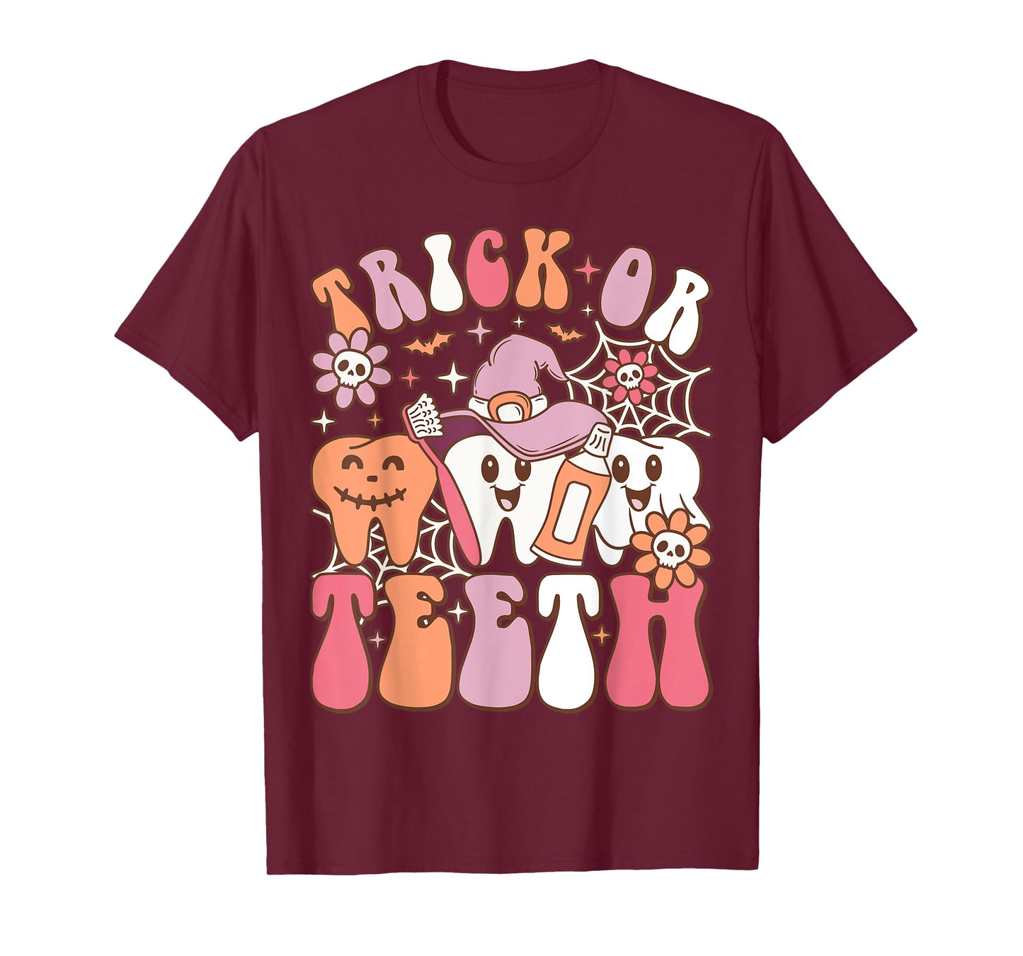 Trick Or Teeth Funny Dental Spooky Halloween Costume Dentist T-Shirt