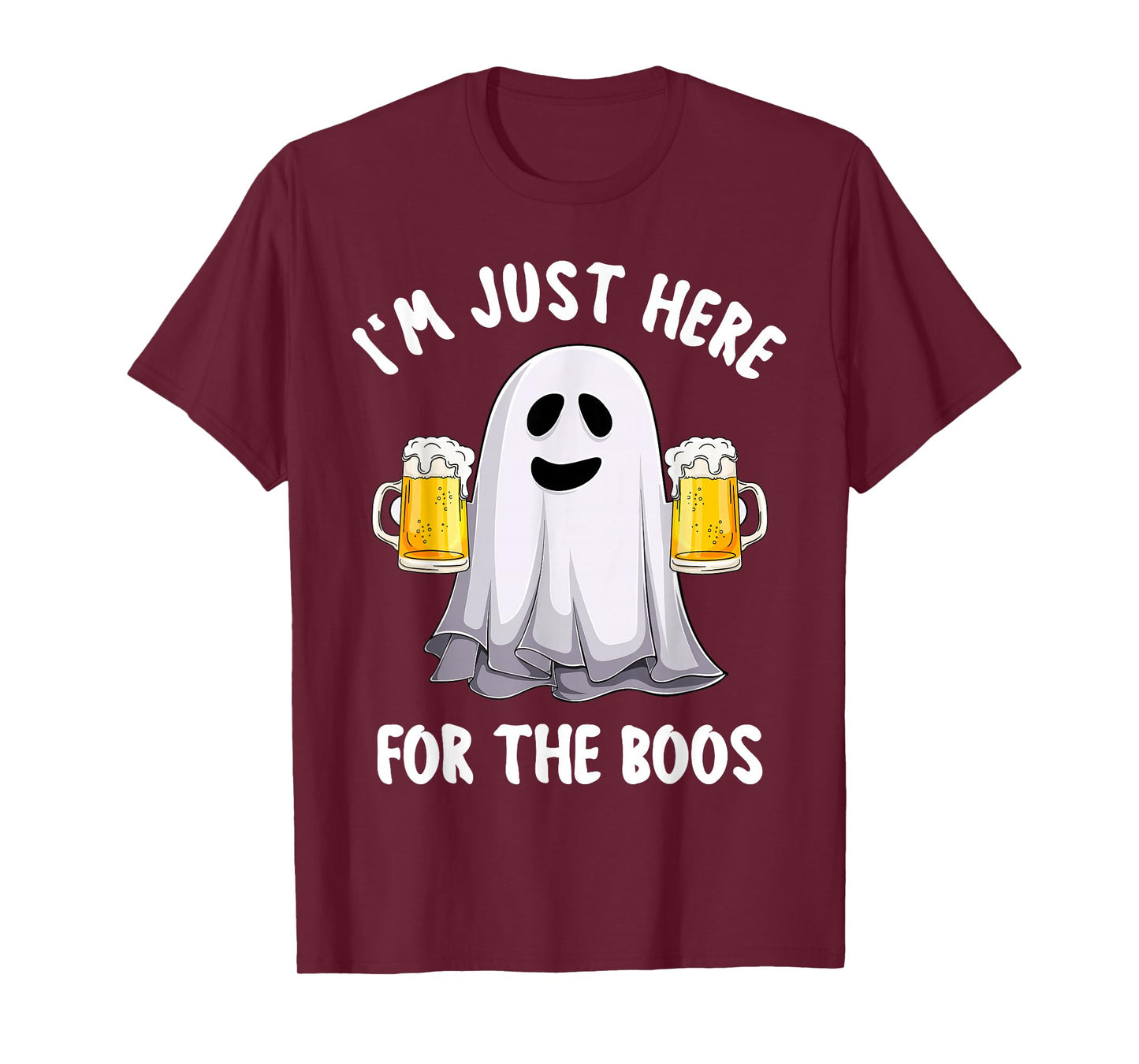 Men Funny Halloween I'm Just Here For The Boos Cute Boos T-Shirt