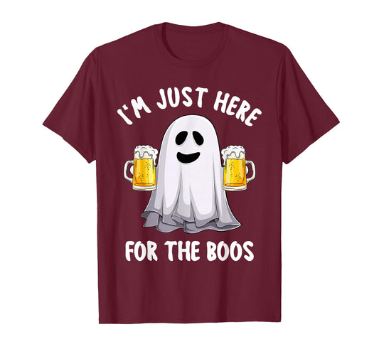 Men Funny Halloween I'm Just Here For The Boos Cute Boos T-Shirt