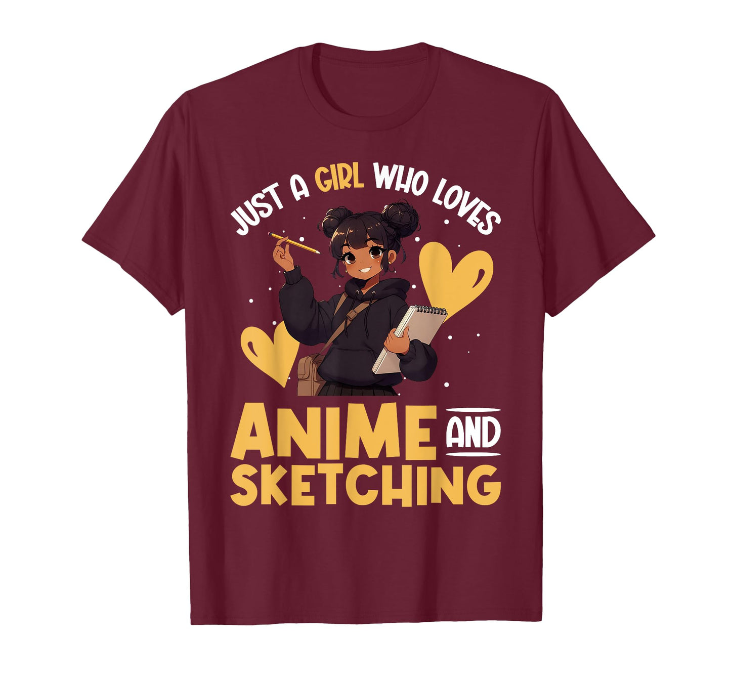 Just A Girl Who Loves Anime And Sketching Afro Anime Merch T-Shirt