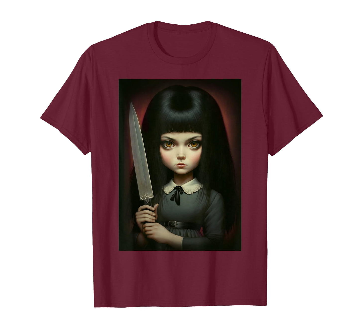 Last Gasp Graphics Sinister Girl Holding Knife T-Shirt