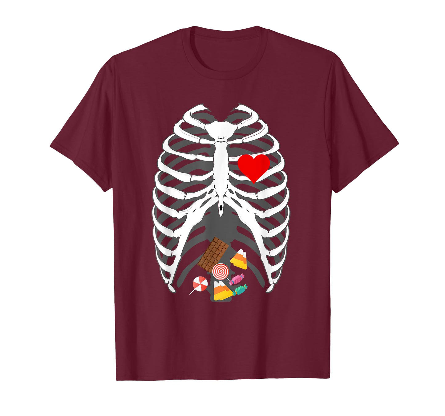 Halloween skeleton X-Ray Candy Belly funny Halloween costume T-Shirt