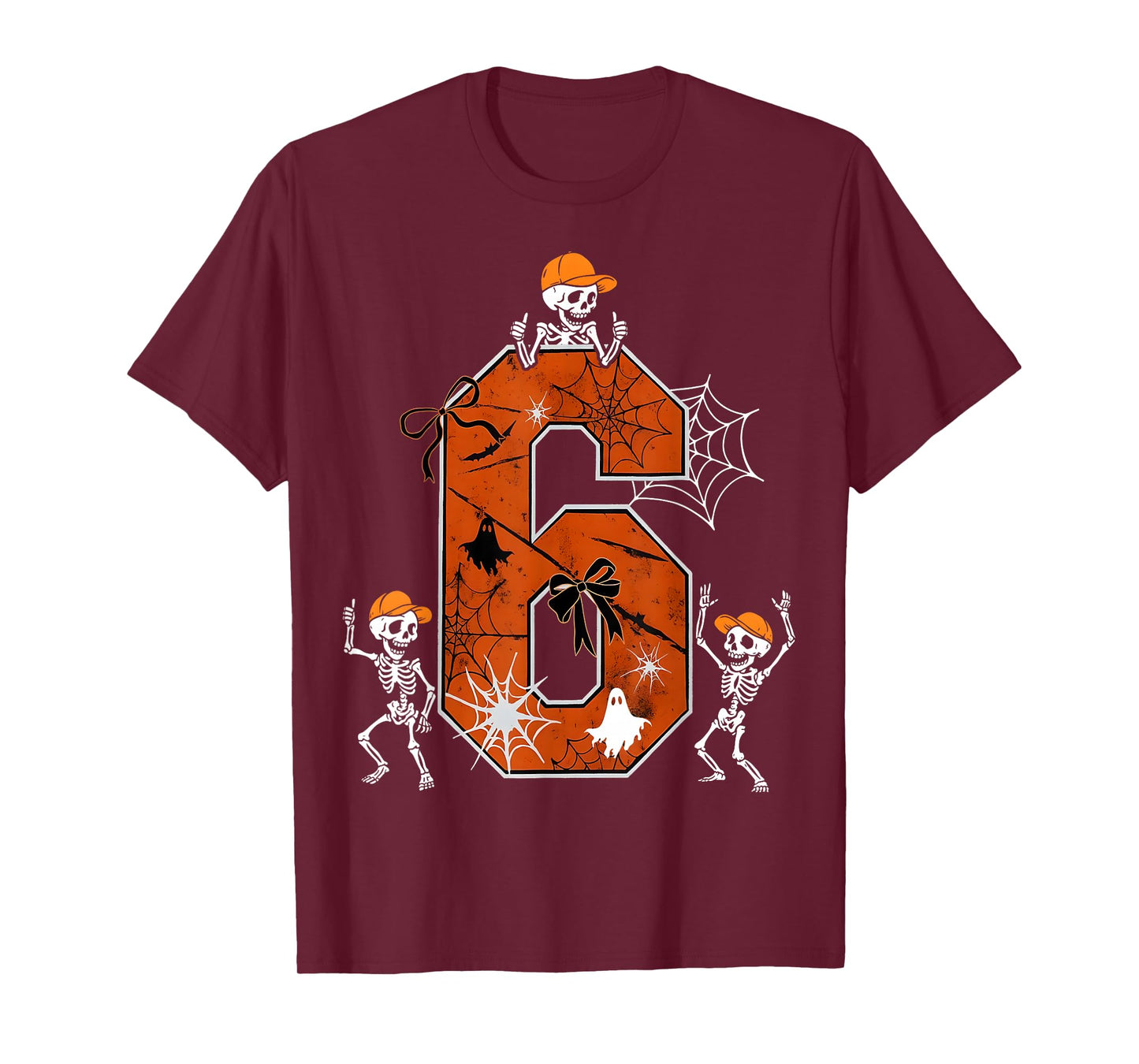 HUGvyn Six Seven Meme 6 7 Halloween Costume Dancing Skeleton T-Shirt