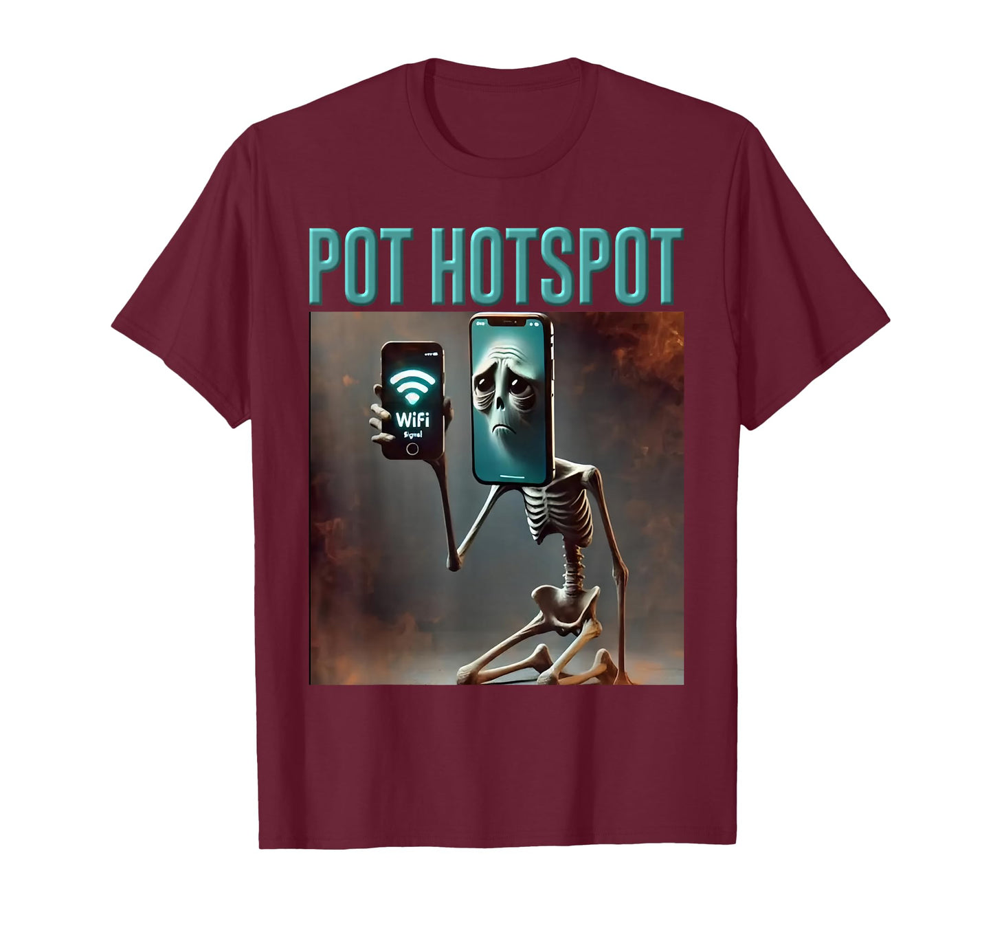 Kids Trending Meme Brainrot Italian Pot Hotspot Skeleton T-Shirt
