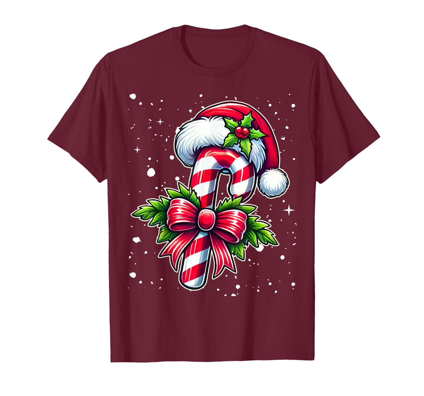 Christmas Candy Cane Santa Xmas Candy Boys Girls Kids T-Shirt