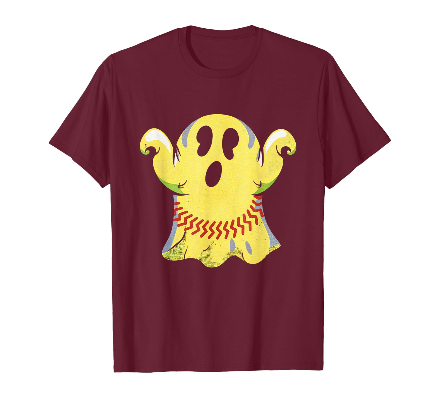 Ghost Softball Halloween Sport Spooky Fun Team T-Shirt