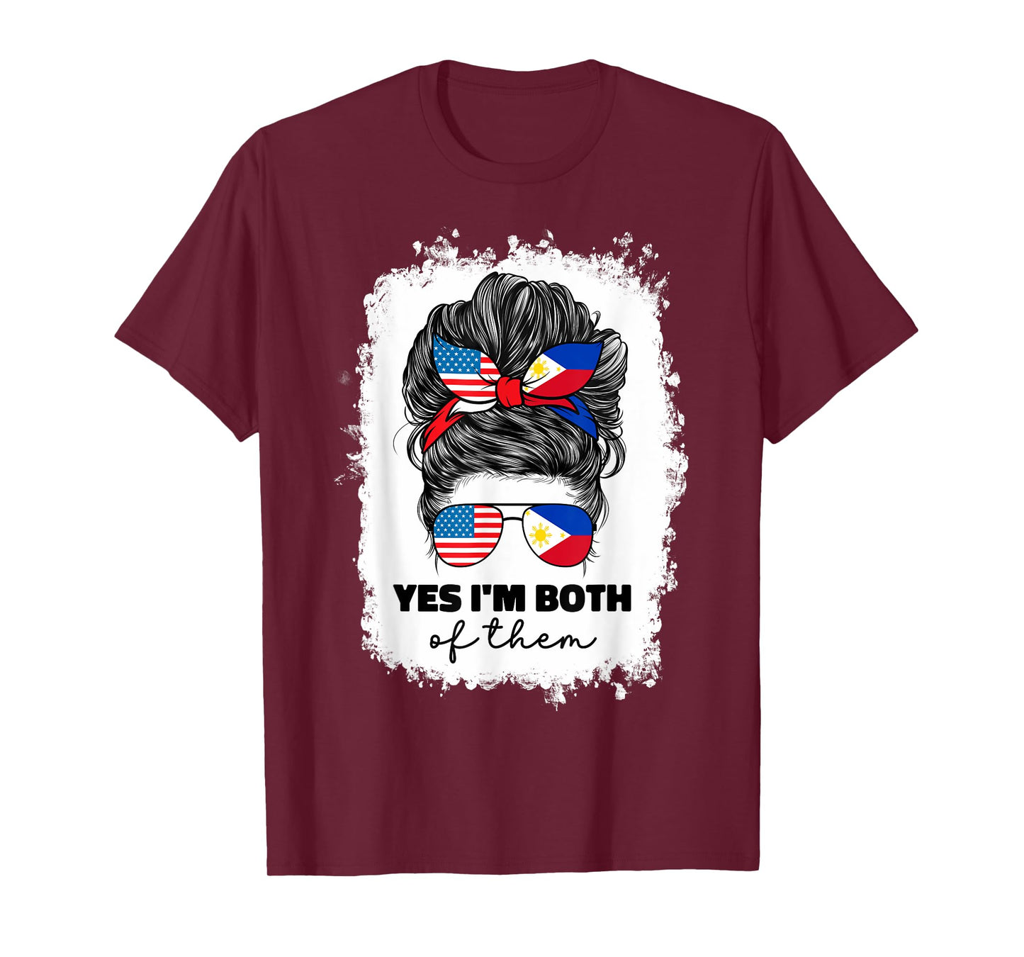 Half Filipino And American America Philippines Usa Flag Girl T-Shirt