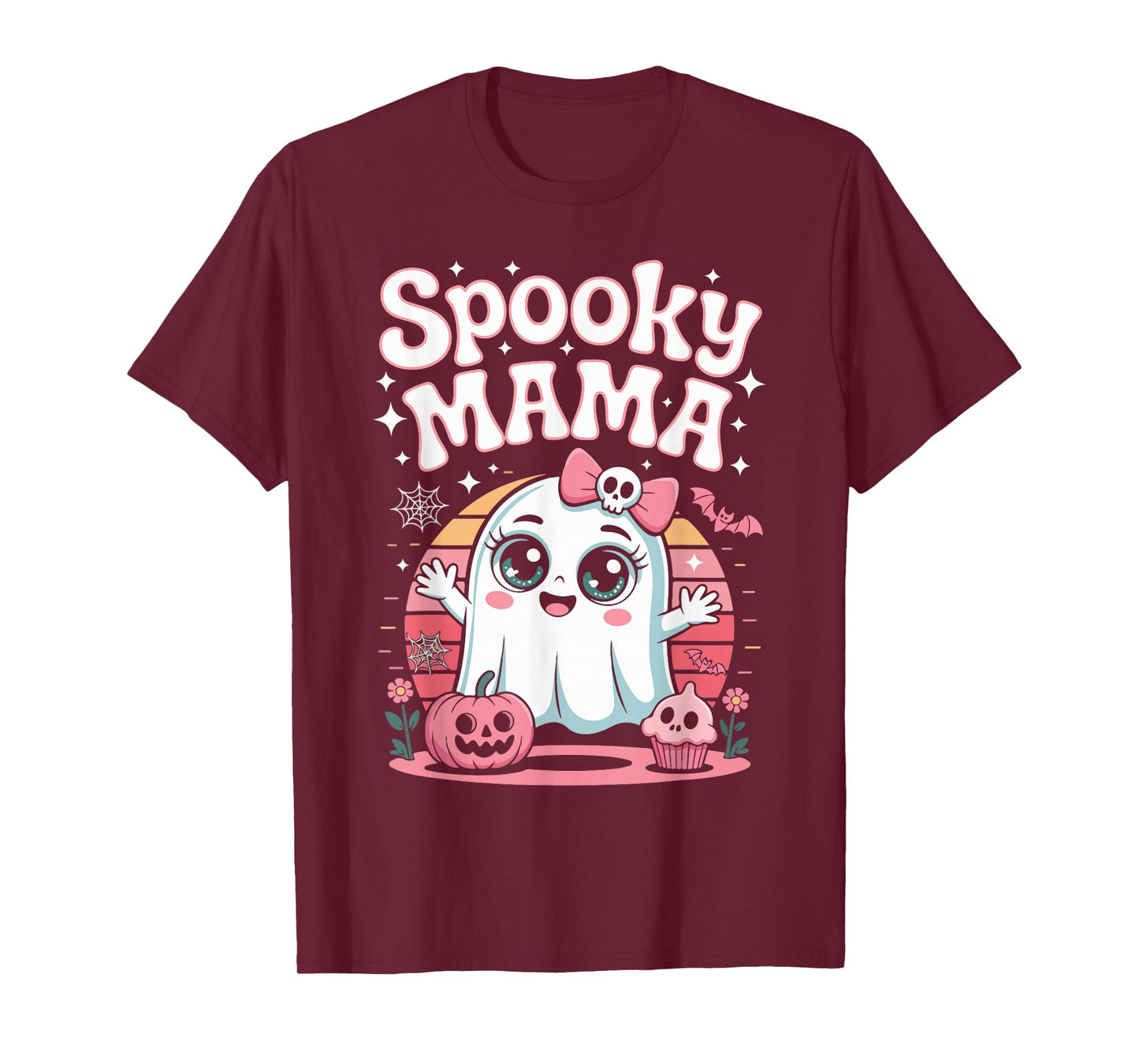 Spooky Mama Halloween Costume Funny Ghost T-Shirt