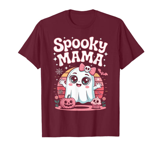 Spooky Mama Halloween Costume Funny Ghost T-Shirt