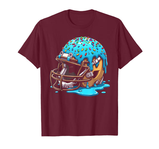 Football Drip Boys Tie Dye Football Ice Cream With Sprinkles T-Shirt