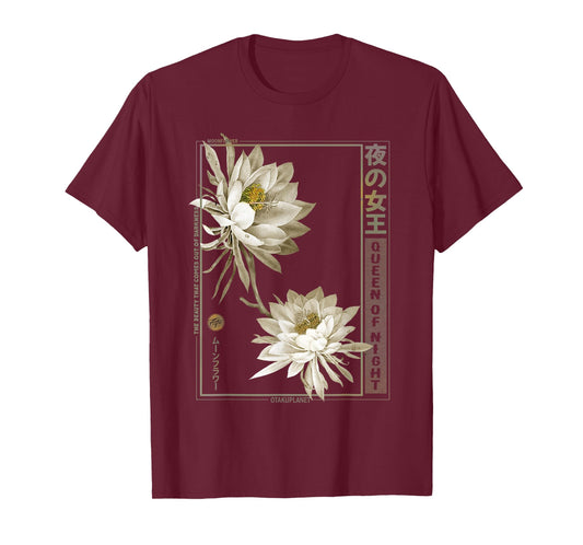 Anime Moon Flower in Japanese Anime Vaporwave Floral Dress T-Shirt