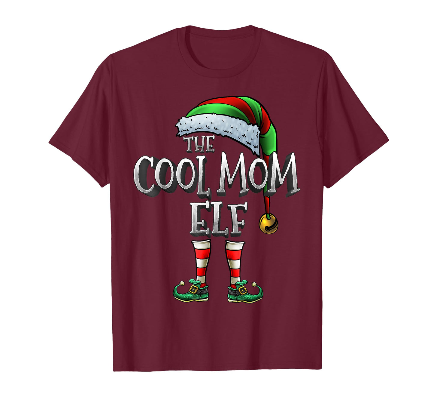 The Cool Mom Elf Shirt Matching Family Christmas Elf Mommy T-Shirt