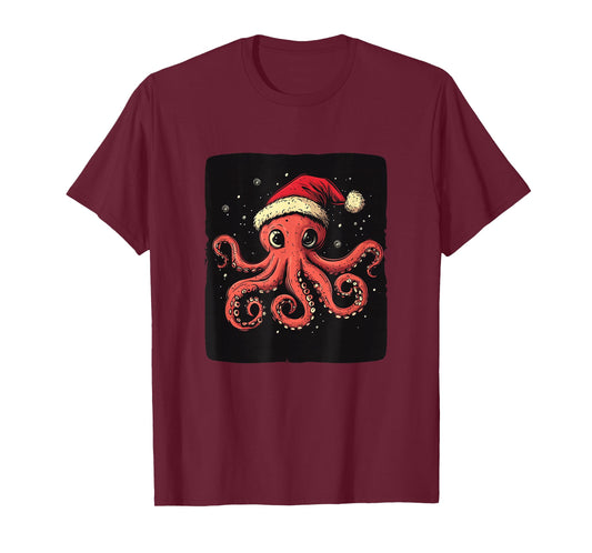 Celebrate Christmas Joy with a Quirky Octopus T-Shirt