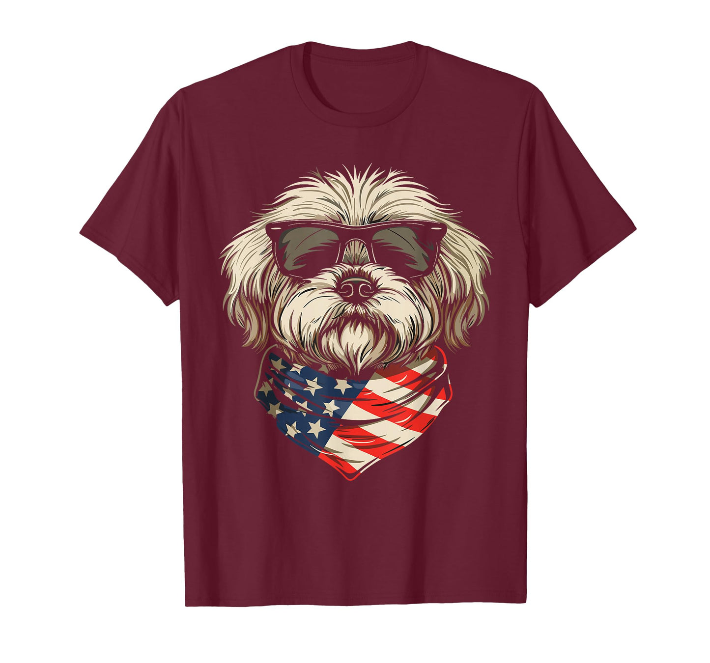 Patriotic American Shih Tzu USA Flag Dog 4th Of July T-Shirt