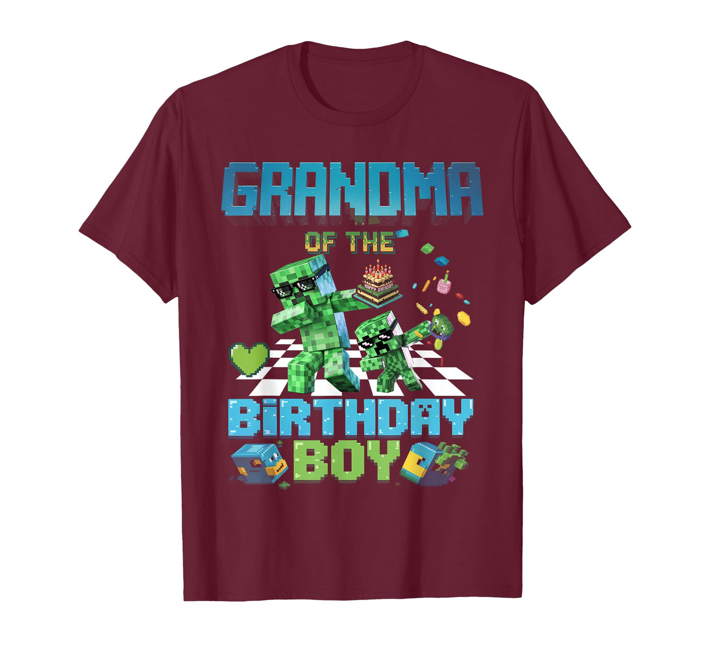 Grandma of the Birthday Boy Funny Brick Games Shirt Mens Boy T-Shirt