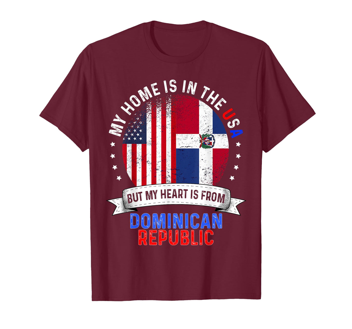 American Patriot Heart is from Dominican Republic Flag T-Shirt