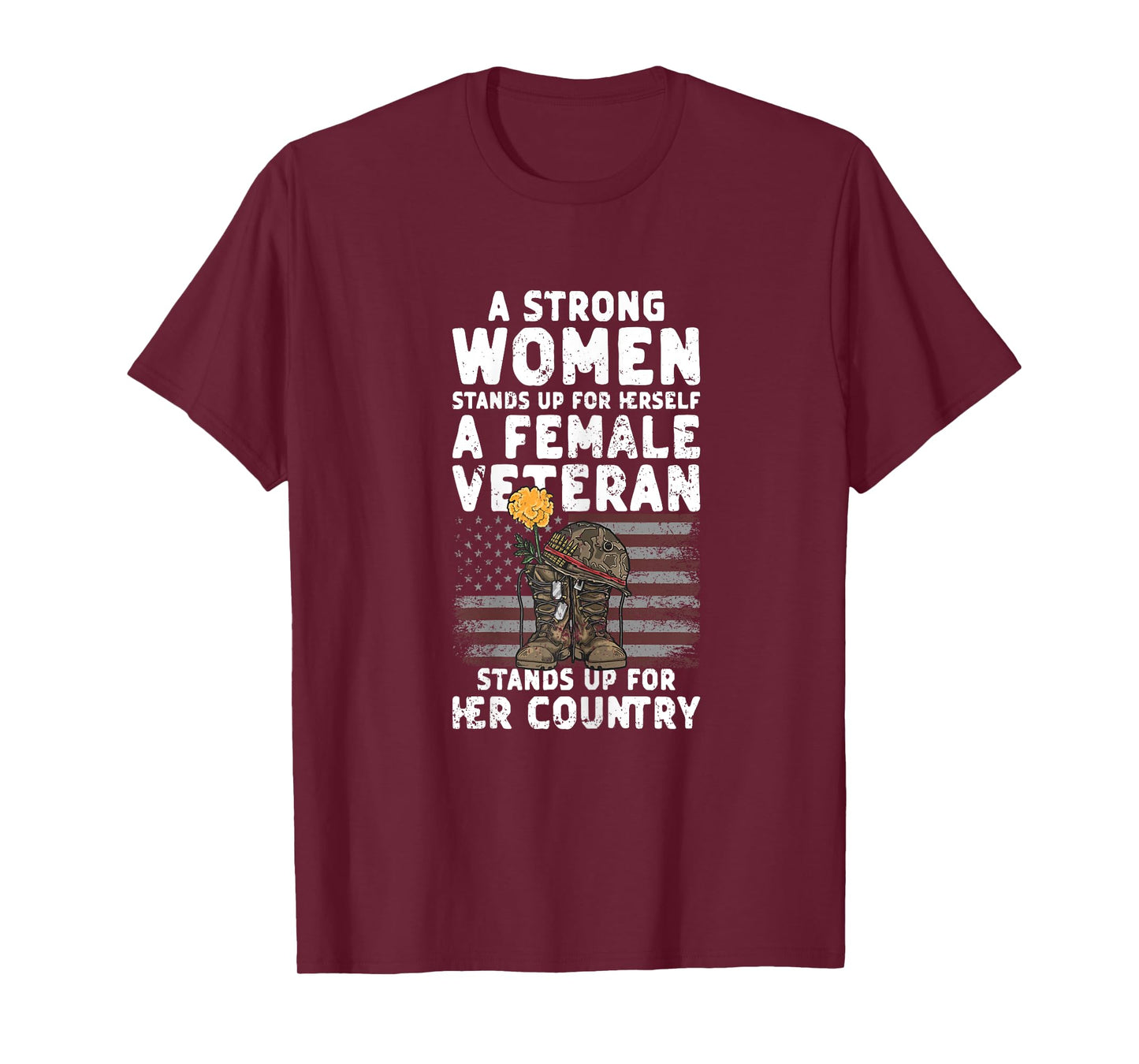 Veteran Women Female Soldier Veterans Day Patriotic T-Shirt