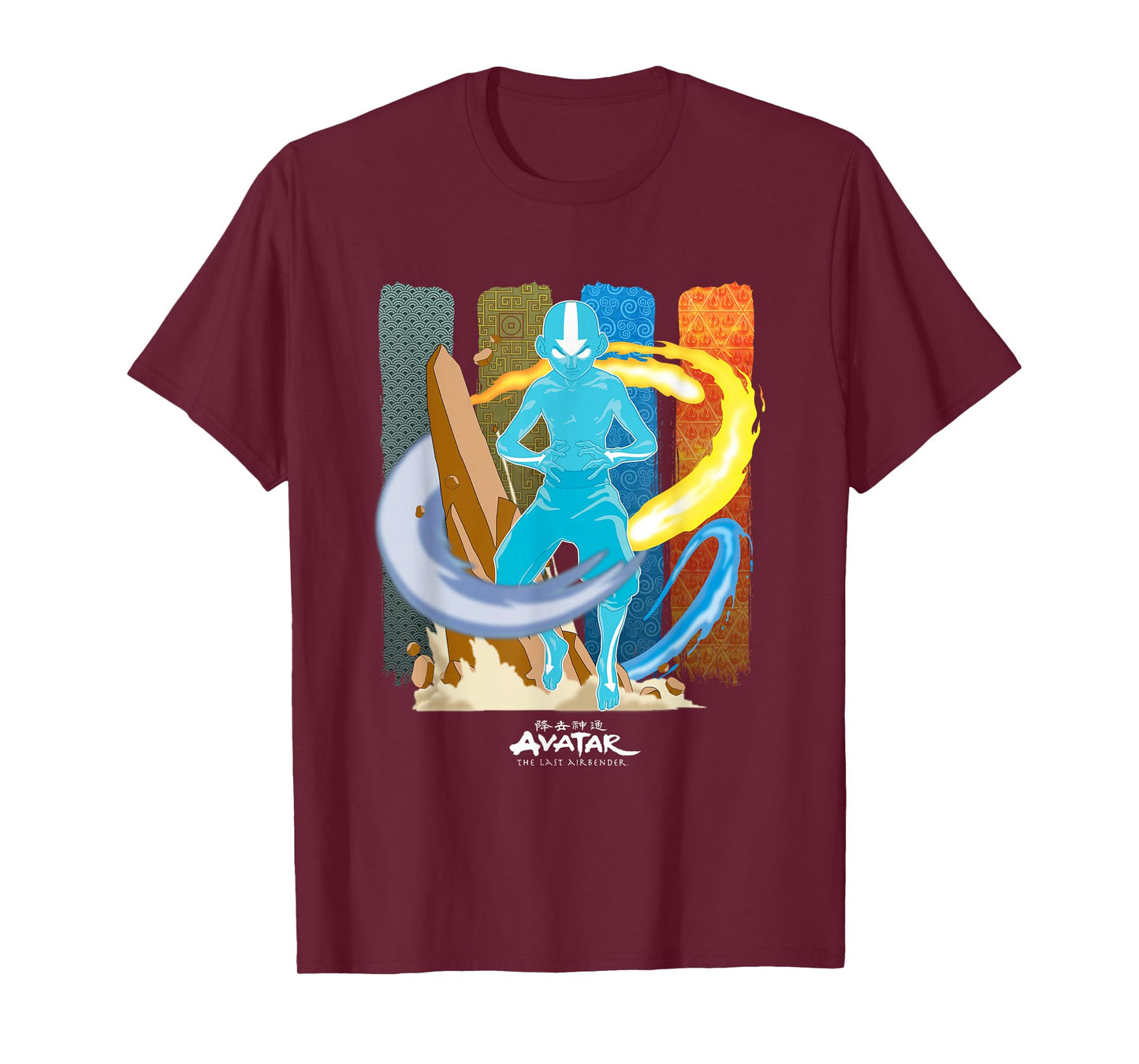 Avatar: The Last Airbender Aang Avatar Nations Unite Panels T-Shirt