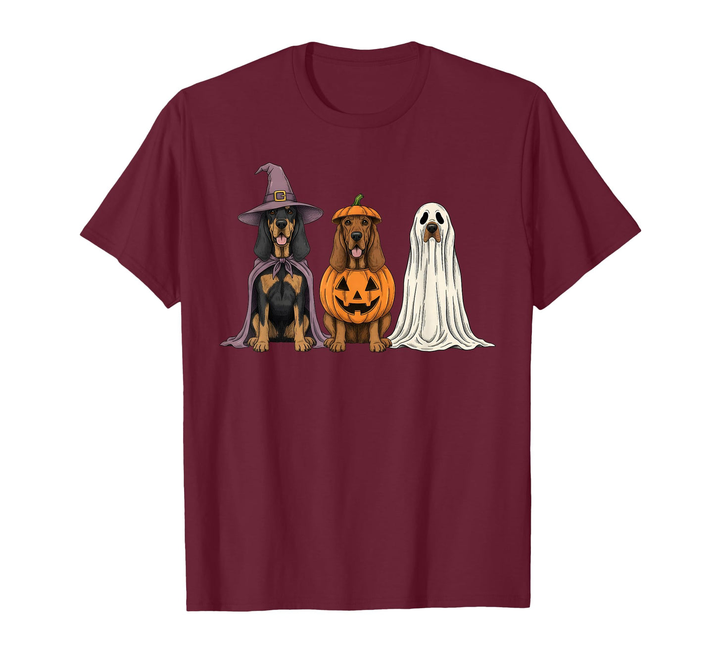 Spooky Ghost Bloodhound Pumpkin Halloween Dog Lover T-Shirt