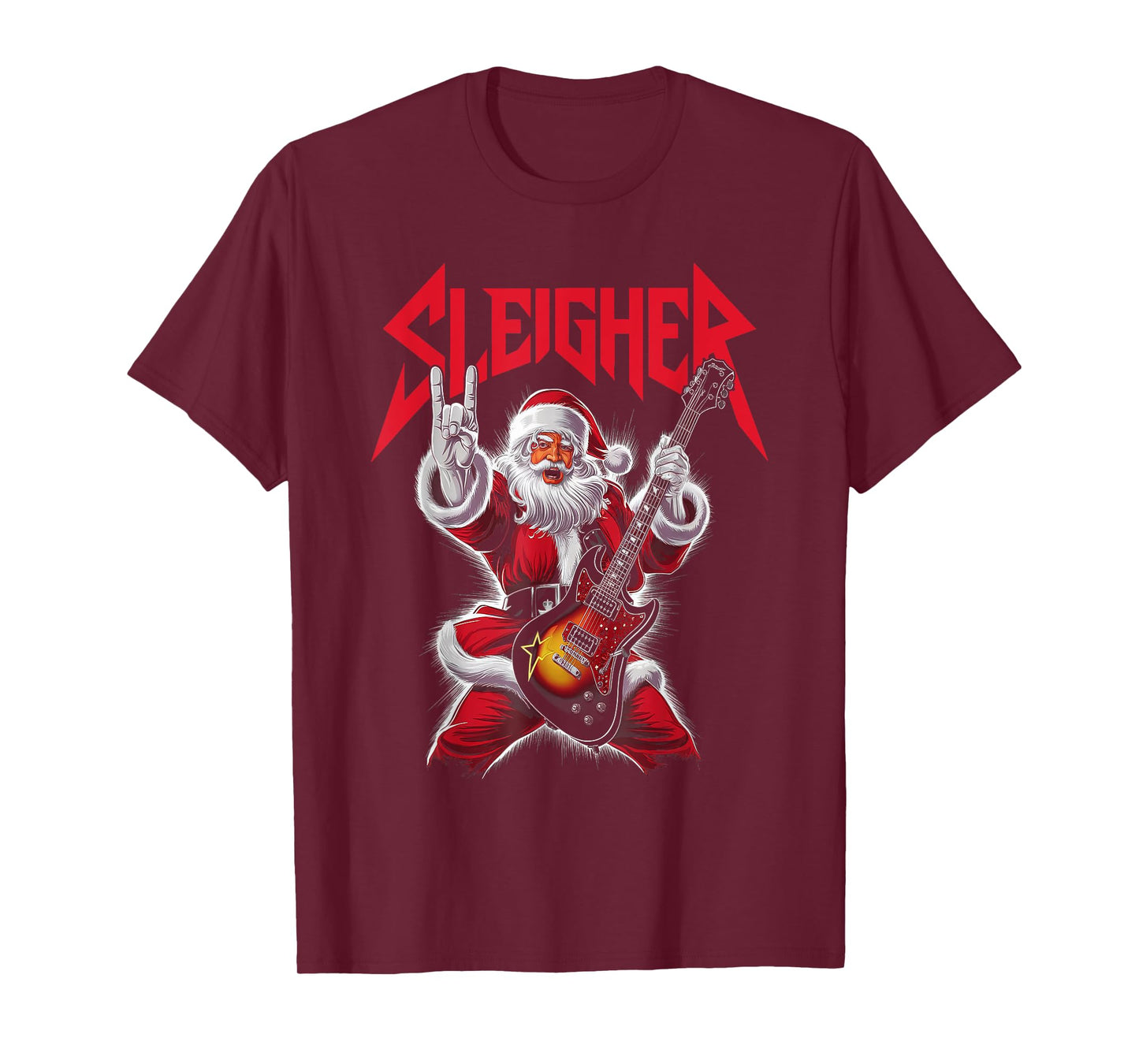 Christmas Sleigher Santa Rock Xmas Rocker Men Women Kids Boy T-Shirt