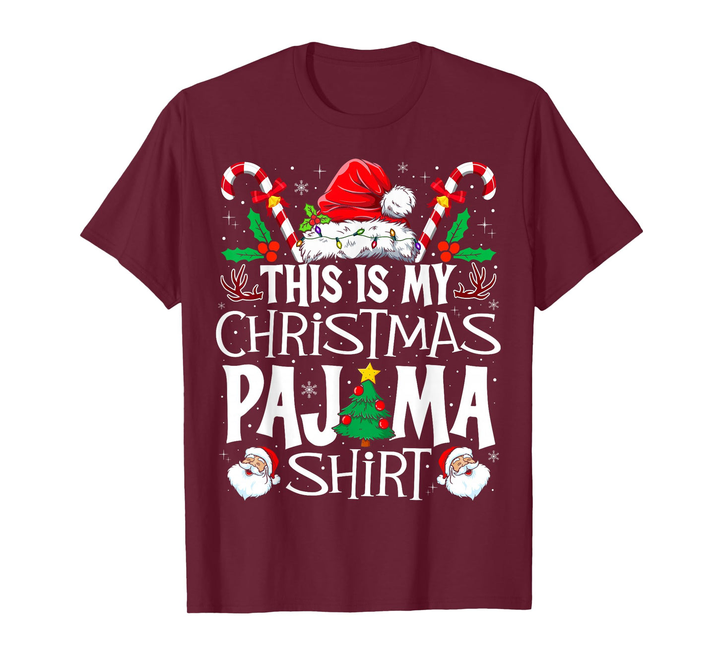 This is My Christmas Pajama Shirt Funny Xmas PJs Men Women T-Shirt