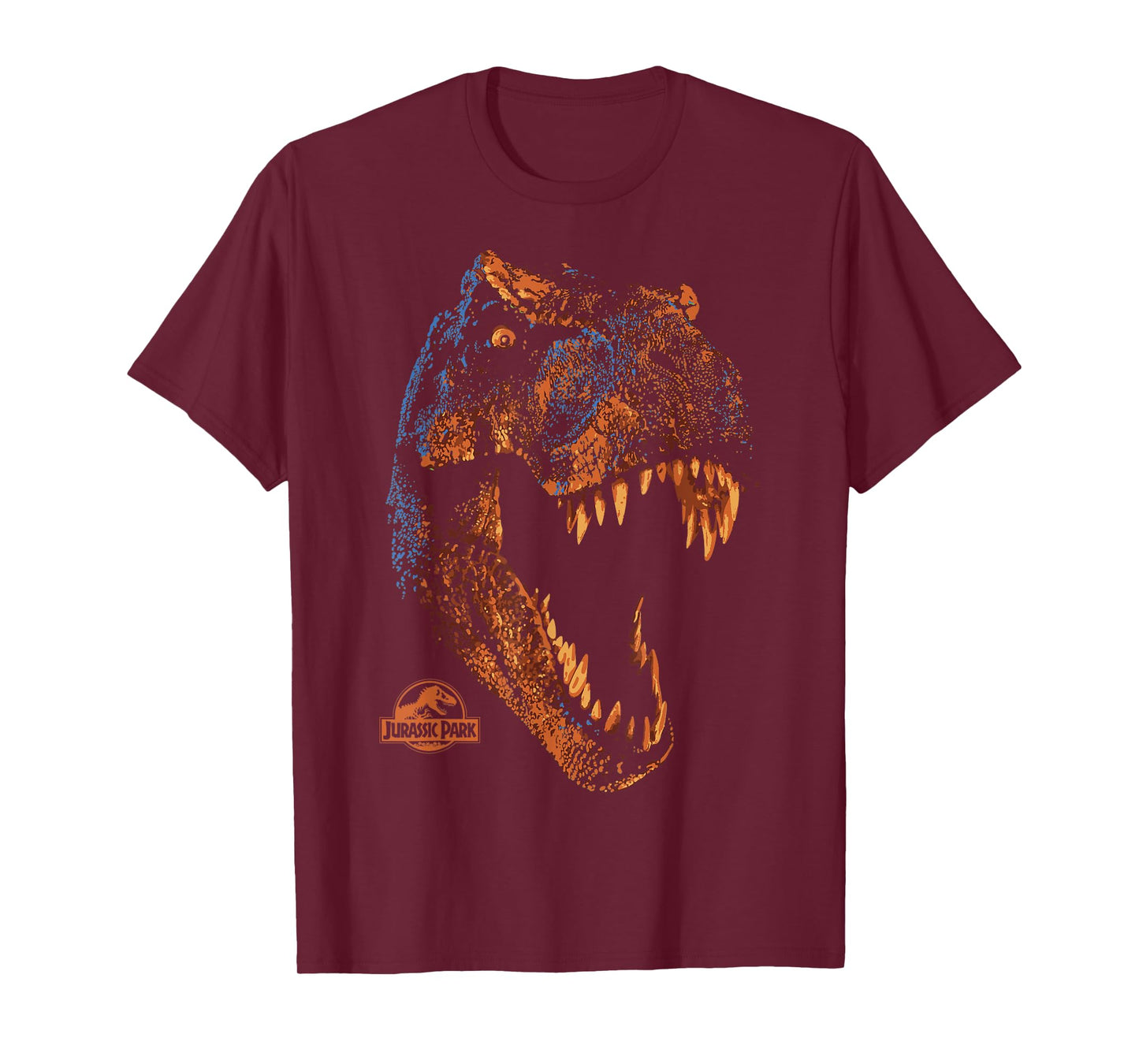 Jurassic Park T-Rex Orange Head Roaring T-Shirt Small