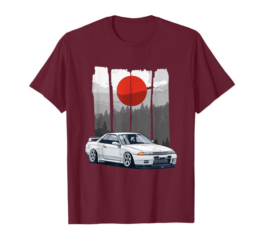JDM Skyline R32 Car Tuning Japan Rising Sun Drift T-Shirt