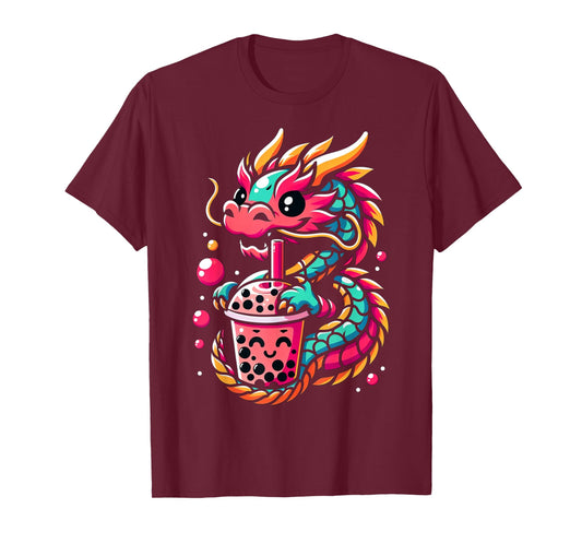 Kawaii Mythical Animals Kid Boba Tea Dragon T-Shirt