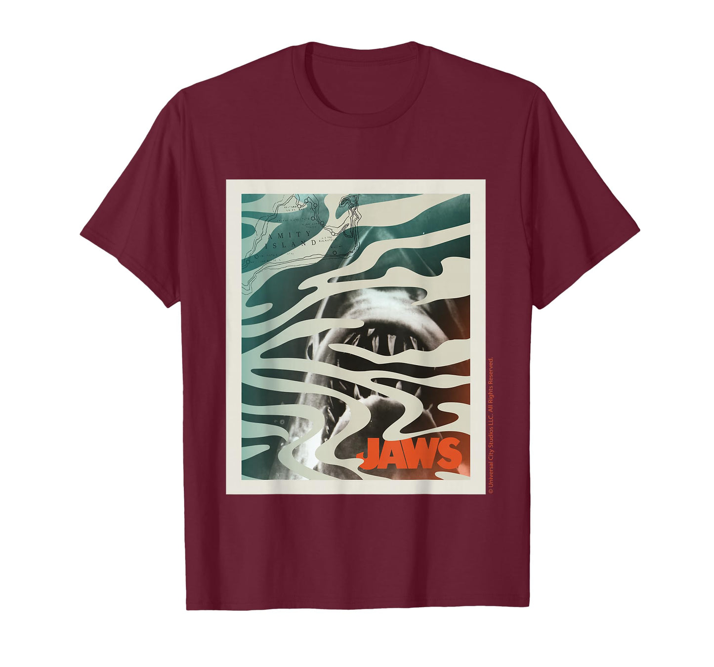 Jaws 2025 Amity Island Poster Design T-Shirt