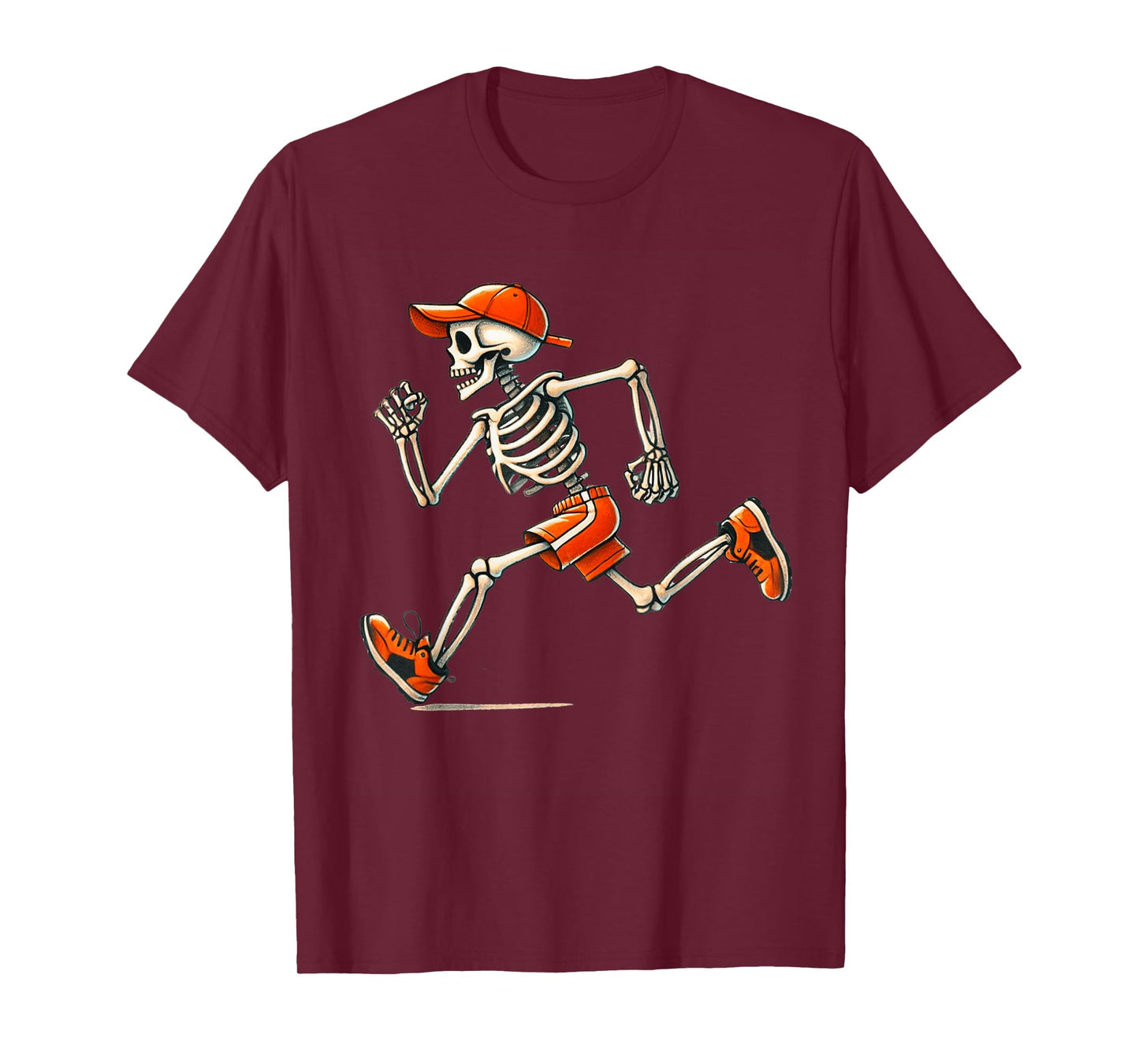 Skeleton Running Halloween Costume Runner Men Boys Kids T-Shirt