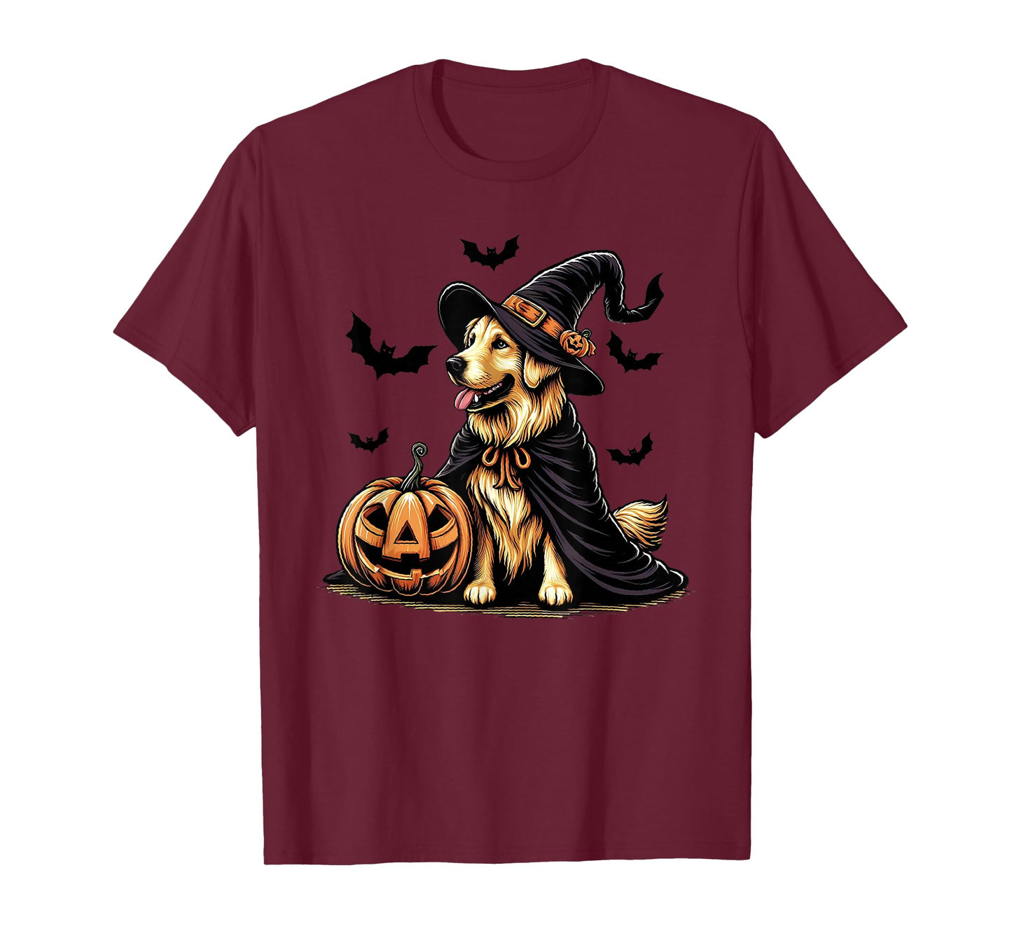 Funny Golden Retriever Dogs Ghost Boo Witch Spooky Halloween T-Shirt